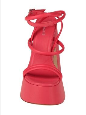 Vic Matie Coral Pink Strappy Platform Sandals